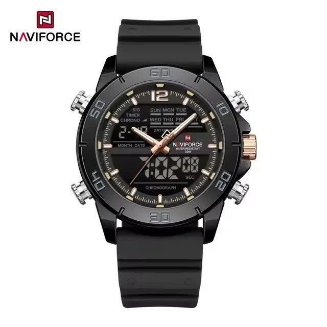 ساعت مچی عقربه و دیجیتال نیوی فورس NAVIFORCE مدل Nf8033 بند رابر