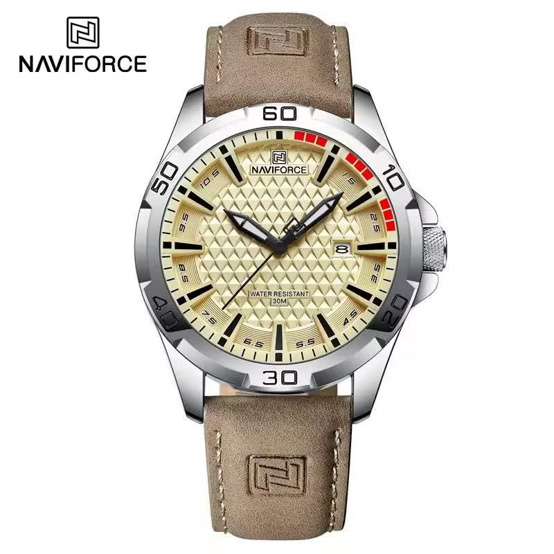 ساعت مچی مردانه نيوی فورس NAVIFORCE مدل Nf8023 ژاپنی بند چرم