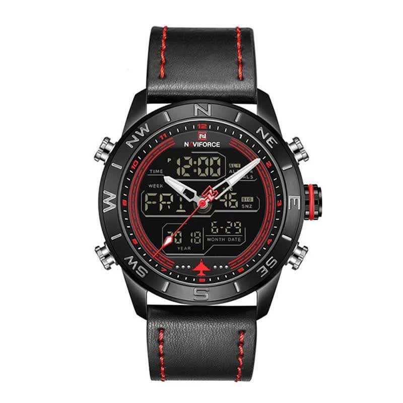 ساعت مچي خلباني مردانه عقربه اي و ديجيتال نيوي فورس NAVIFORCE مدل NF9144