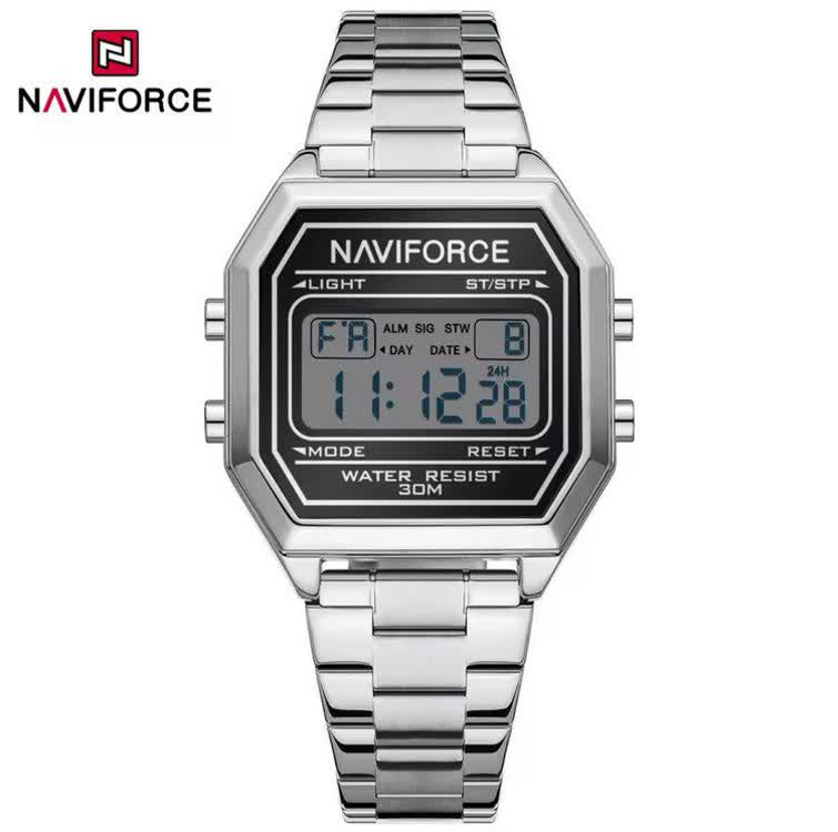 ساعت مچي مردانه ديجيتال نيوي فورس NAVIFORCE مدل Nf5063s استيل