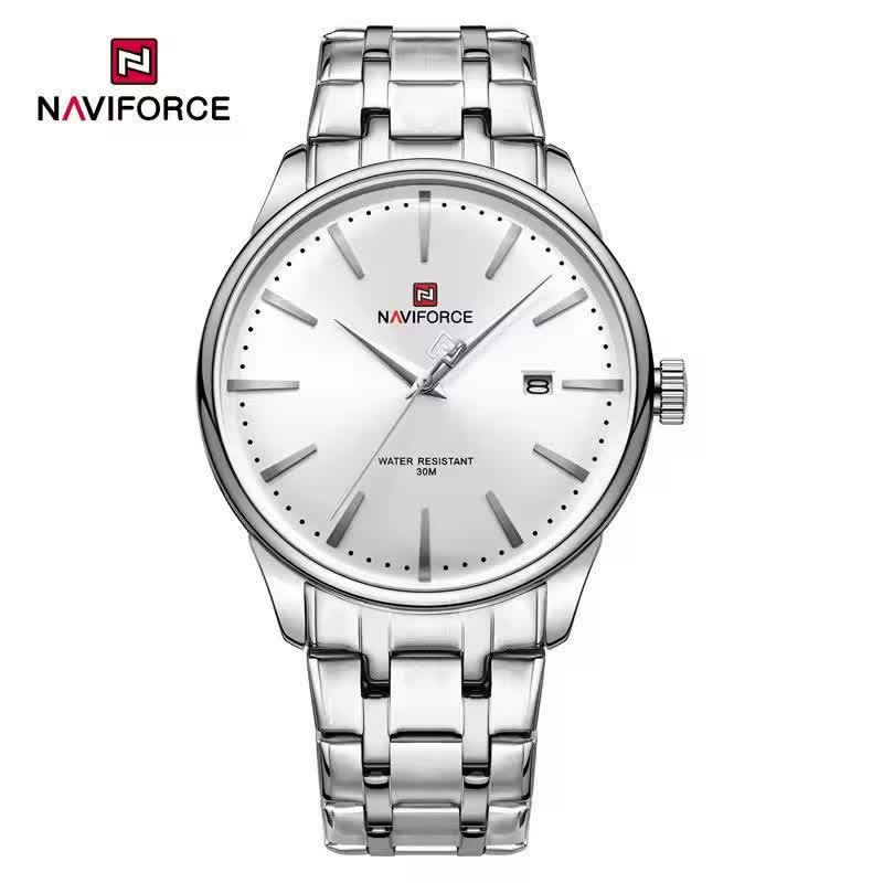 ساعت مچی مردانه نيوی فورس NAVIFORCE مدل Nf9230 ژاپنی صفحه سفيد