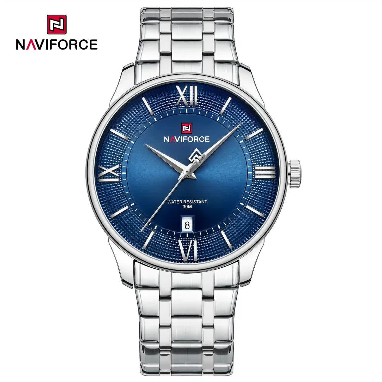 ساعت مچی نيوی فورس مردانه NAVIFORCE مدل Nf9272 صفحه سرمه ای