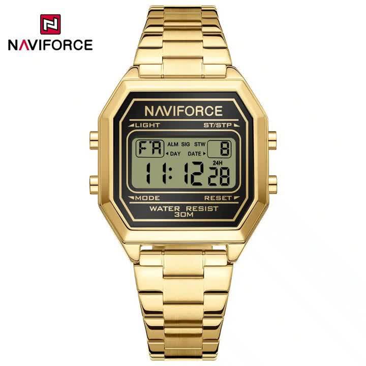 ساعت مچی دیجیتال مردانه نیوی فورس NAVIFORCE مدل NF5063 طلاییفول