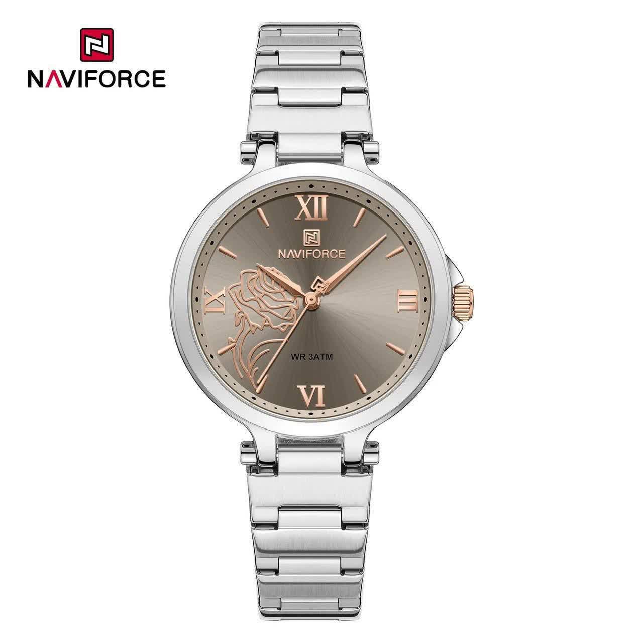 ساعت مچي عقربه اي زنانه نيوي فورس NAVIFORCE مدل Nf5060 طرح گل