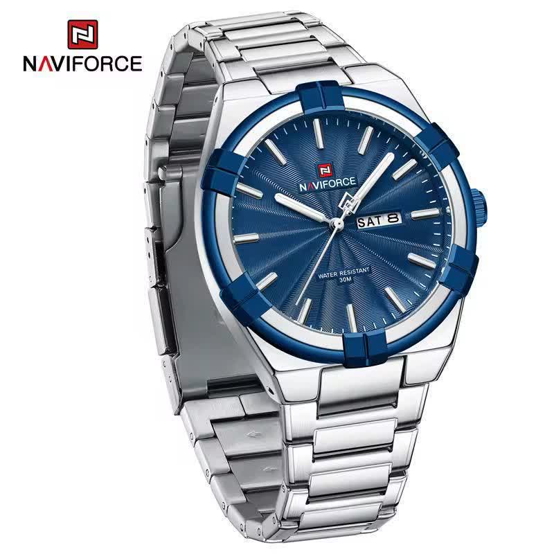 ساعت مچی نيوی فورس مردانه NAVIFORCE مدل NF9218 صفحه آبی