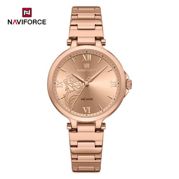 ساعت مچي زنانه نيوي فورس NAVIFORCE مدل NF5060 اصلي رزگلد