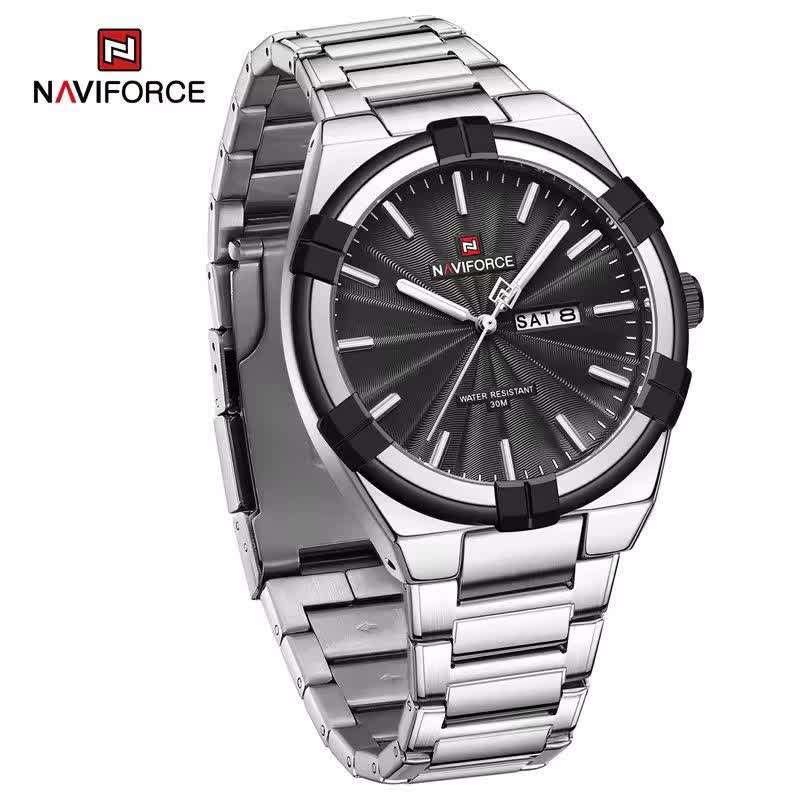 ساعت مچی نيوی فورس مردانه NAVIFORCE مدل NF9218 صفحه مشکی