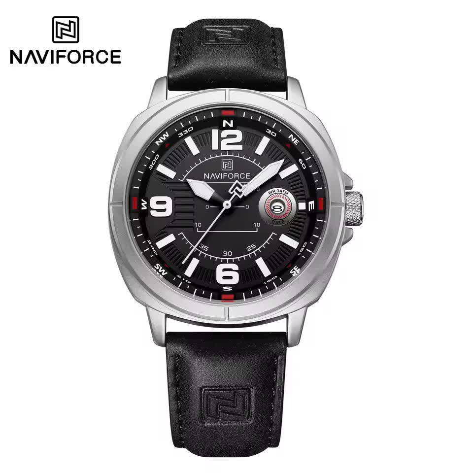 ساعت مچي عقربه اي مردانه نيوي فورس NAVIFORCE مدل Nf8078 بند چرمي