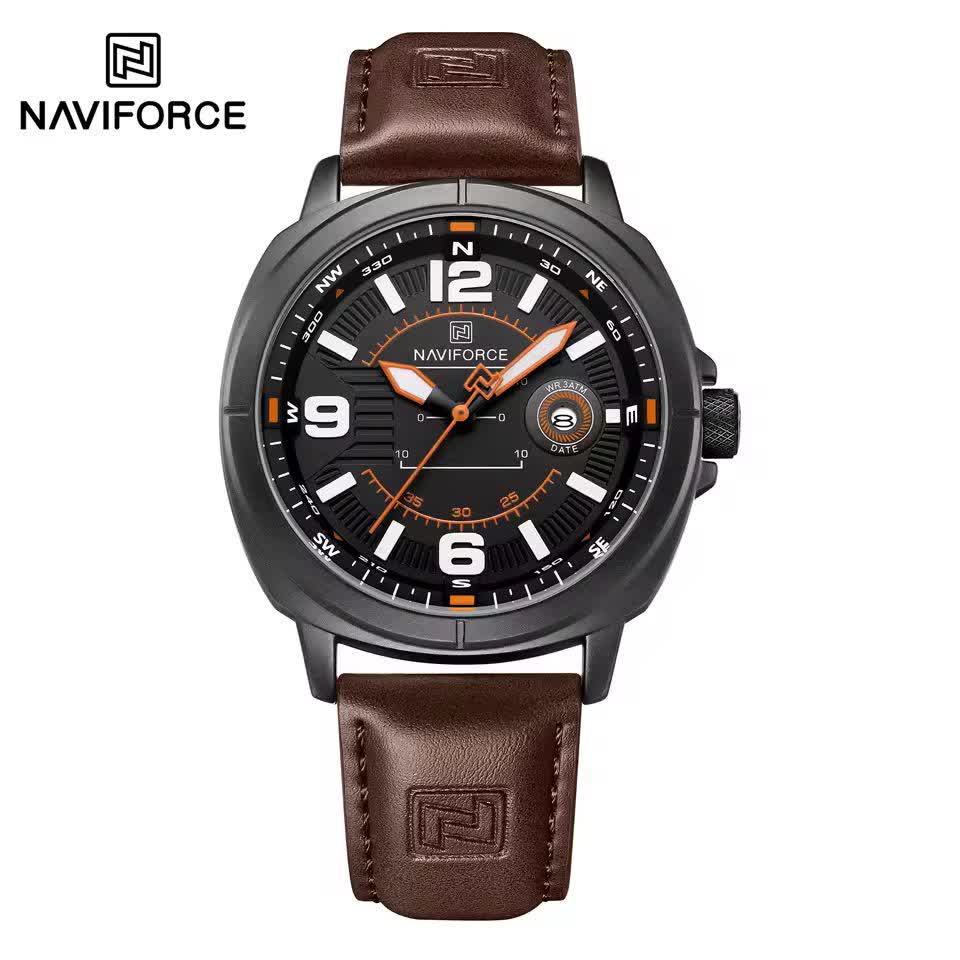 ساعت مچي عقربه اي مردانه نيوي فورس NAVIFORCE مدل Nf8078 بند چرمي